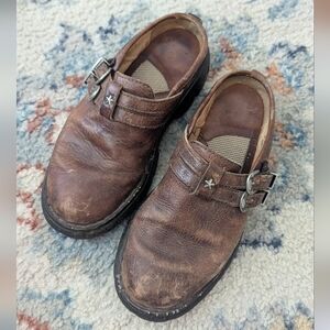 Double H Belted Mule Cognac Leather Vintage